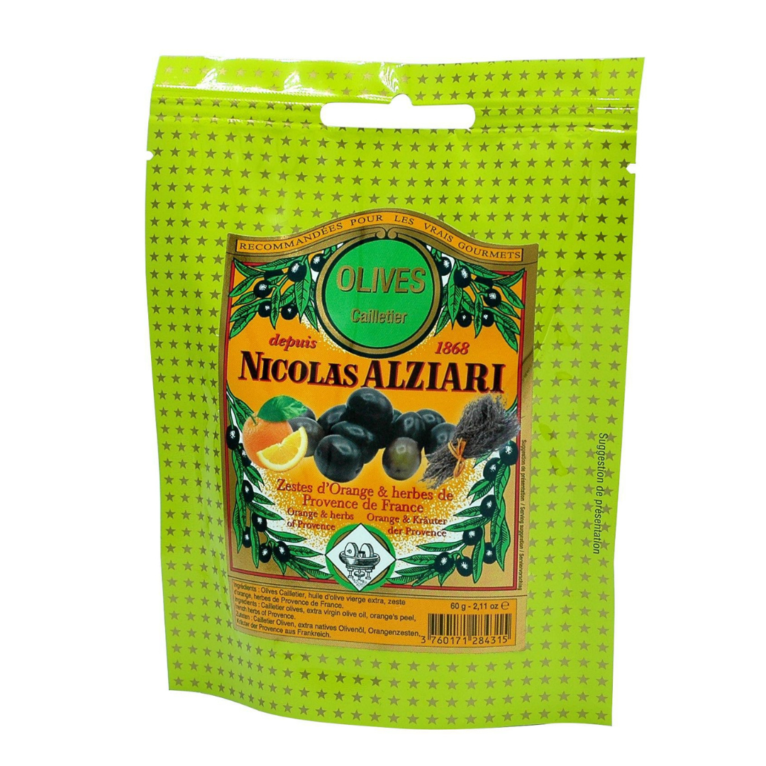 Alziari Cailletier Olives with Orange Zest and Herbs de Provence